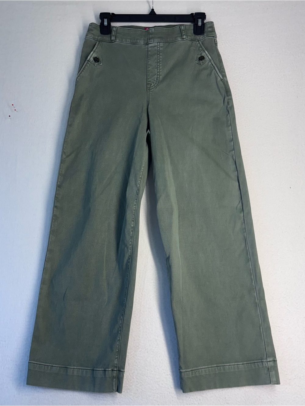 Spanx Green Cropped Wide Leg Pull on Pants Size M